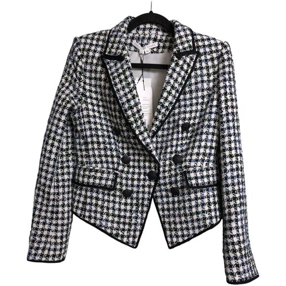NWT Veronica Beard Diego Dickey Jacket Blue/Pinegrove Multi Professional Size 4 - Picture 1 of 12